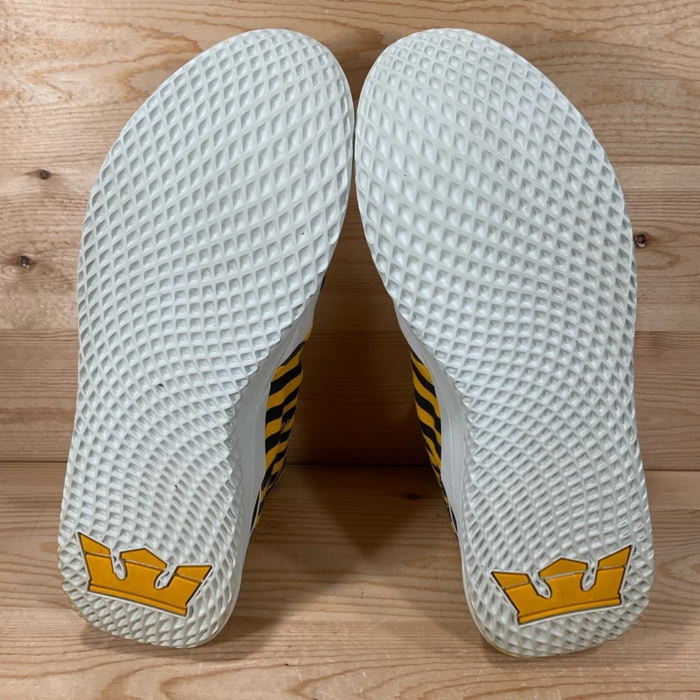 SUPRA Statik Caution Stripe/Bone Lace-Up Shoes Men’s 10.5 Yellow Black 06131-822